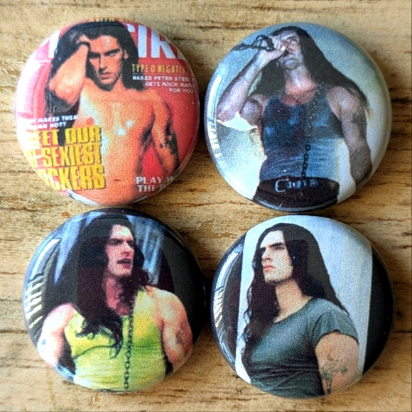 Other | Type O Negative Peter Steele 1 Inch Set Of 4 Pinback Buttons ...